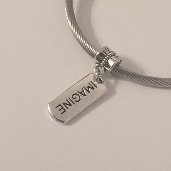 Silver Imagine Dangle Charm for Pandora Style Bracelet - Picture 2 of 4
